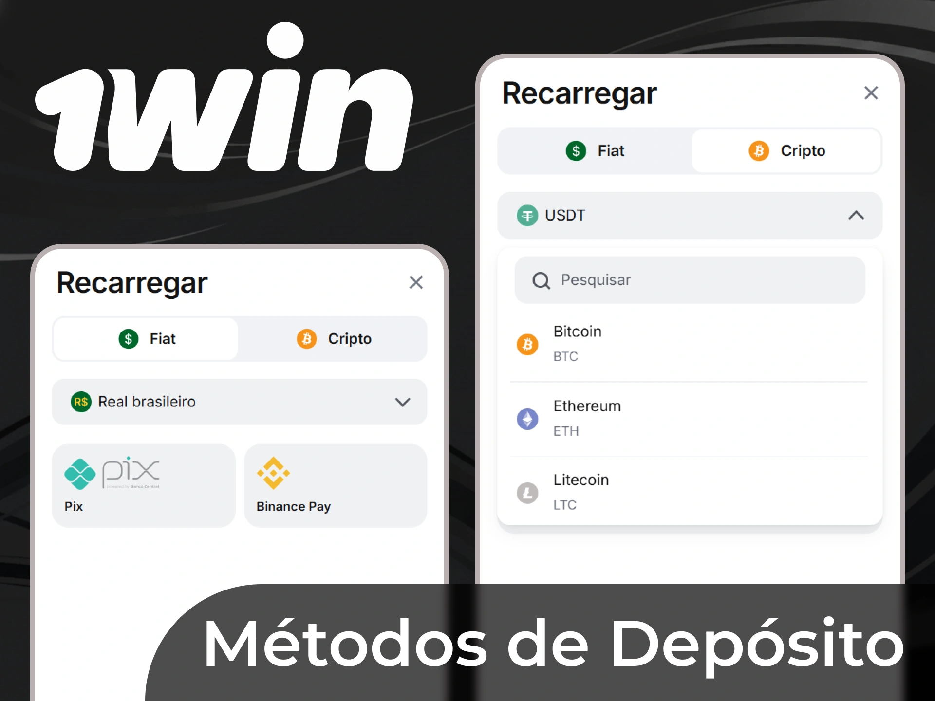 Para conveniência dos utilizadores, estão disponíveis vários sistemas de financiamento, desde criptomoedas a pagamentos em moeda local no 1Win.