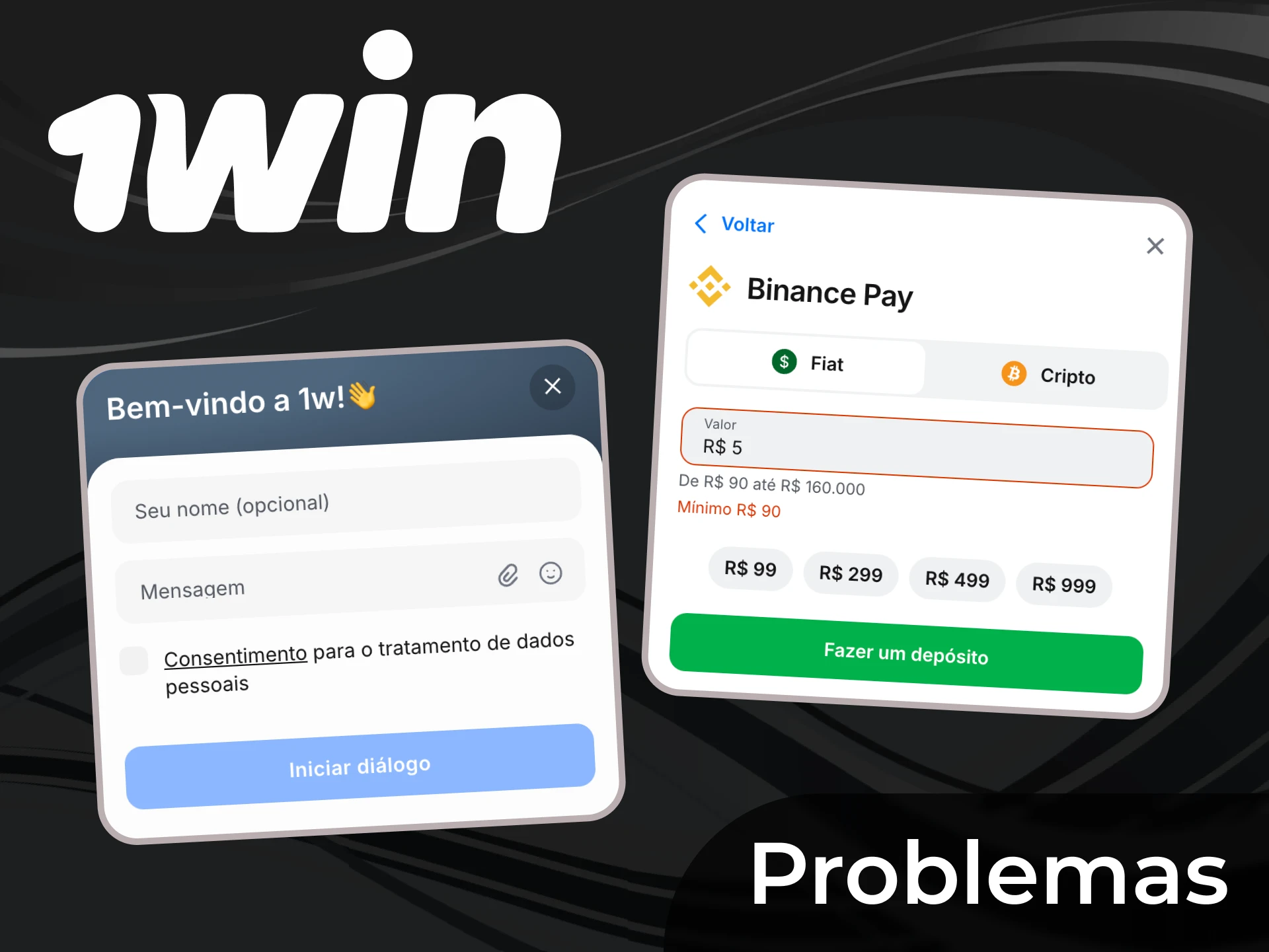 Pode contactar o suporte da 1win para questões relacionadas com depósitos.