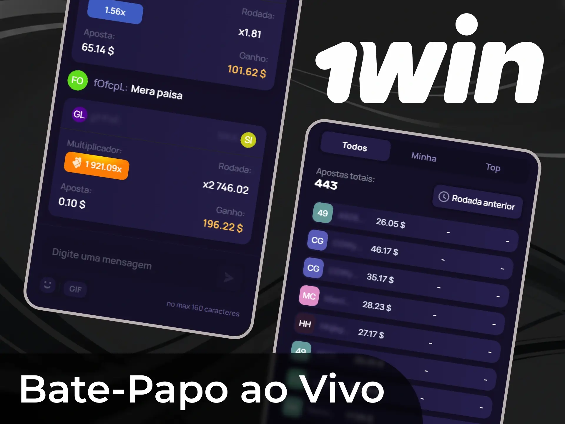 Foi criada uma sala de conversação especial dentro do jogo 1Win para a comunicação em direto entre os utilizadores.