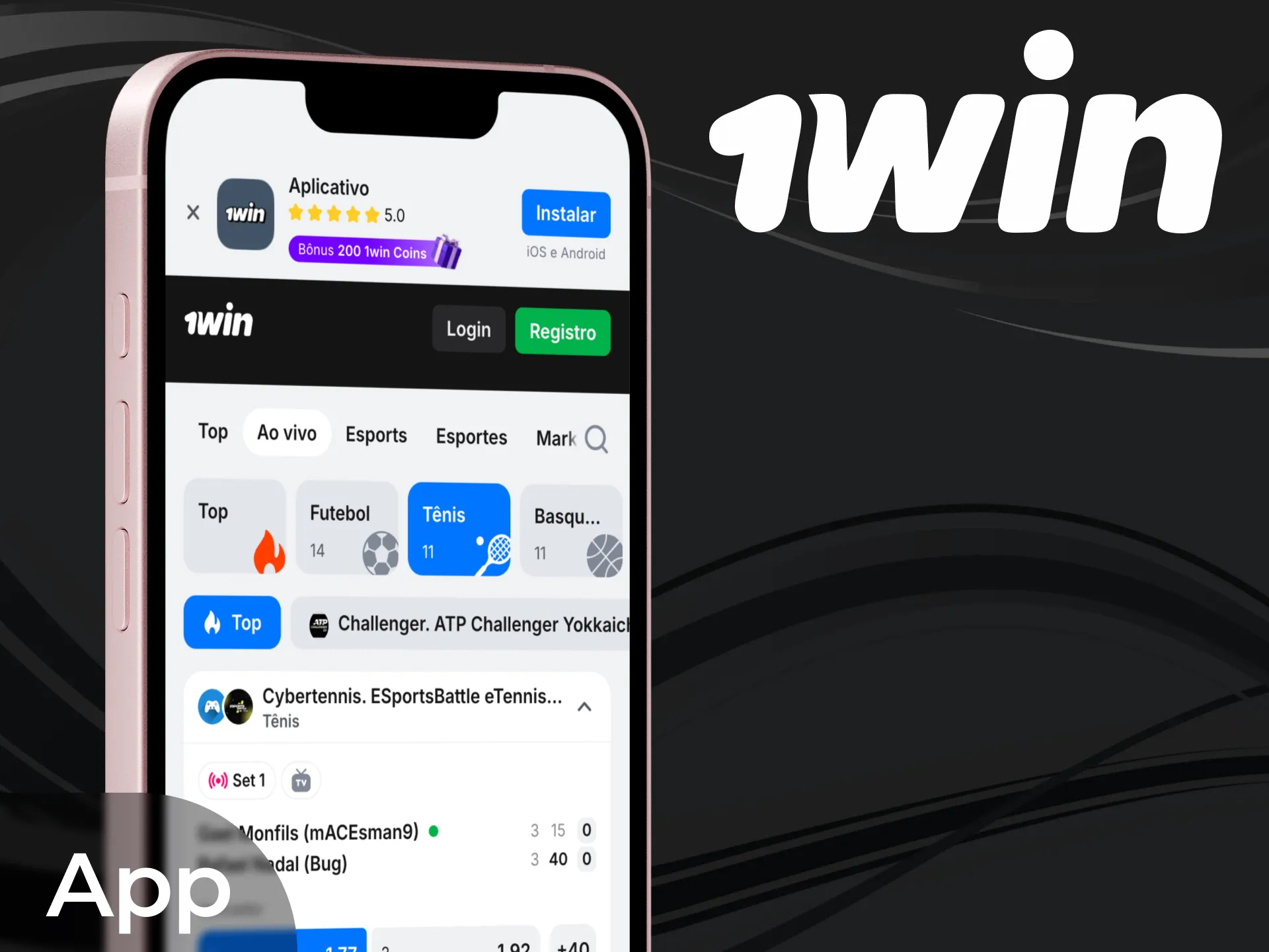 Realize suas apostas em tênis no app 1win de forma rápida.